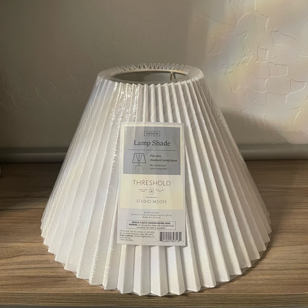Threshold White Pleated Lamp Shade